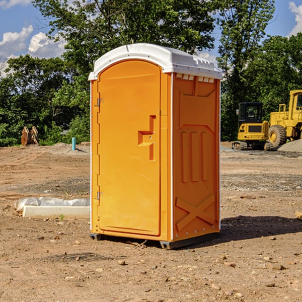 how often are the portable toilets cleaned and serviced during a rental period in Baker